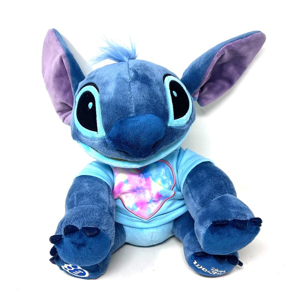 Build a Bear Stitch Plush Blue Alien Heart Shirt with Sound BABW Disney